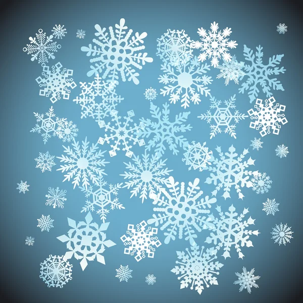 Noel kar taneleri kar kış tatil süsleme resimde arka plan — Stok Vektör