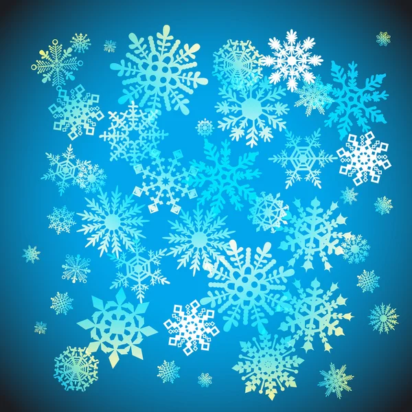 Flocos de neve de Natal neve inverno ornamento feriado ilustração fundo — Vetor de Stock