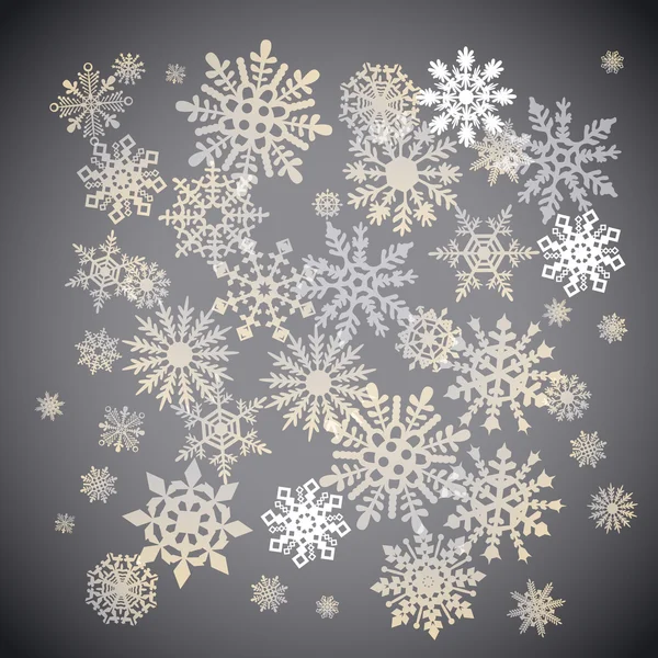 Νιφάδες χιονιού Χριστούγεννα χιόνι υπόβαθρο εικόνα στολίδι διακοπές χειμώνα — Διανυσματικό Αρχείο