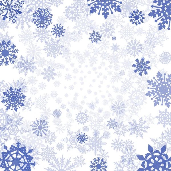Fondo invierno con copos de nieve vector de nieve — Vector de stock