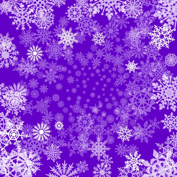 Winter Aquarell abstrakten Hintergrund mit fallenden Schnee Splash Textur. Eiszapfen am Rand. Weihnachten, Neujahr handgezeichnete Vorlage. Schattierungen von violetten und rosa Aquarellflecken. Schneeflocken sind abnehmbar. — Stockvektor