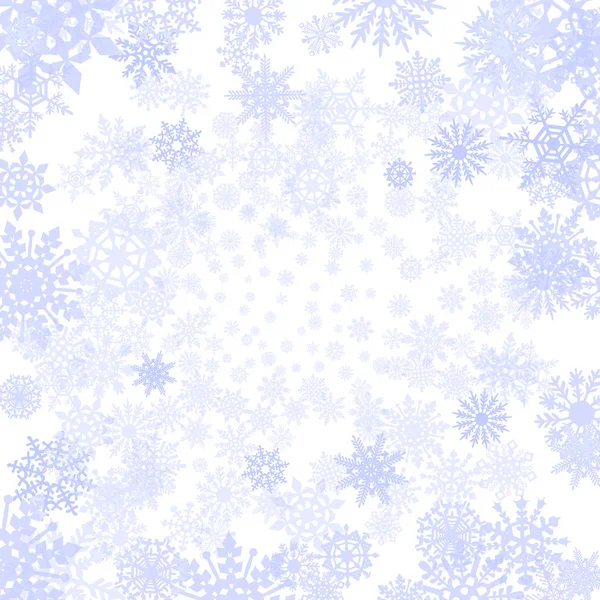 Fundo vetorial com flocos de neve azul — Vetor de Stock