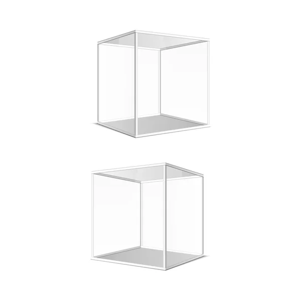 Quatro cubos de vidro cinza transparente, ilustração vetor eps10 —  Vetores de Stock