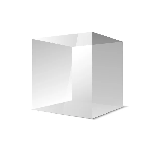 Vier transparante grijze glas kubussen, vectorillustratie eps10 — Stockvector