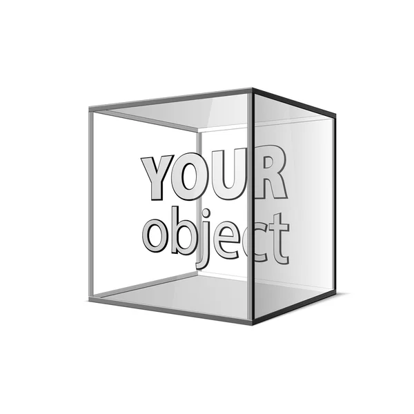 Абстрактная прозрачная коробка на сером фоне. EPS 10. ваш объект — стоковый вектор