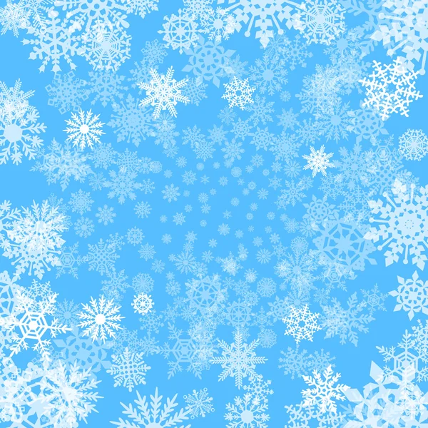 Fondo vectorial con copos de nieve azul — Archivo Imágenes Vectoriales
