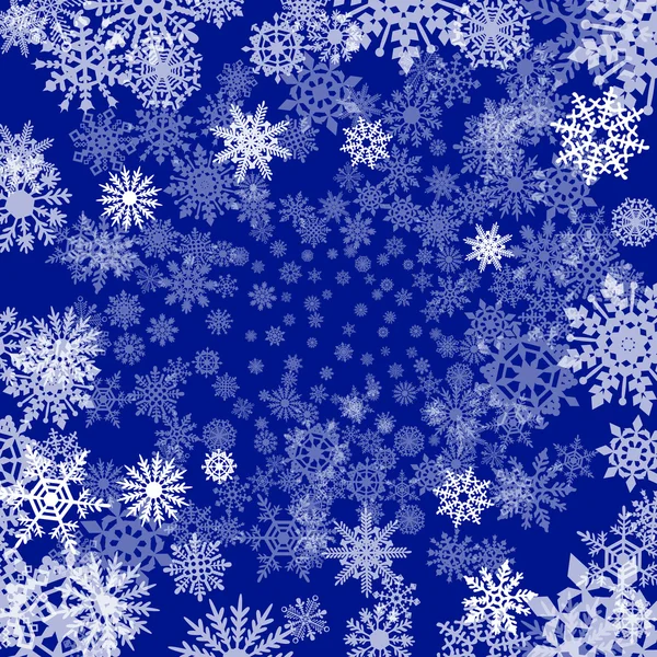 Διάνυσμα φόντο με μπλε νιφάδες χιονιού — Διανυσματικό Αρχείο