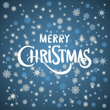Vektör neşeli Noel tebrik kartı mavi arka plan