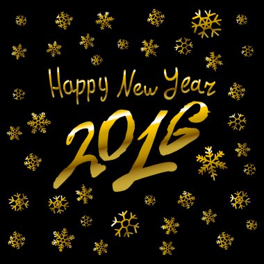 Vektör - 2016 mutlu yeni yıl altın parlıyor