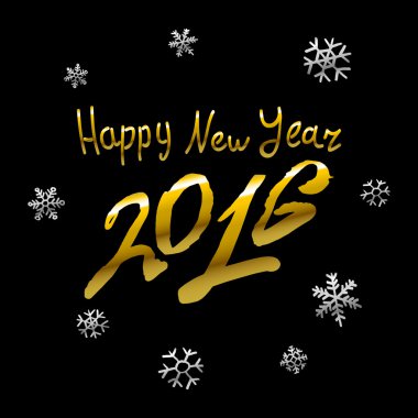 Vektör - 2016 mutlu yeni yıl altın parlıyor