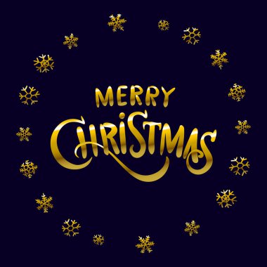 Altın parlayan neşeli Noel ve mutlu yeni yıl koleksiyonu yazı 2016. Vektör çizim   