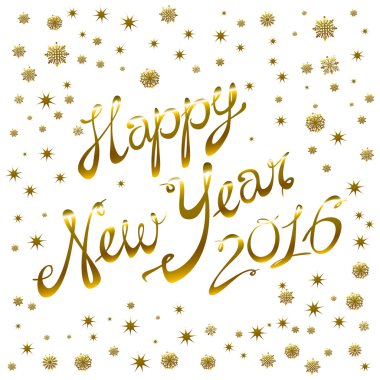 Vektör - 2016 mutlu yeni yıl altın parlıyor 
