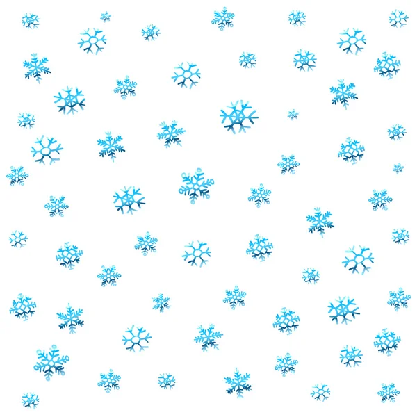 Seamless winter background with blue snowflakes — Stock Vector