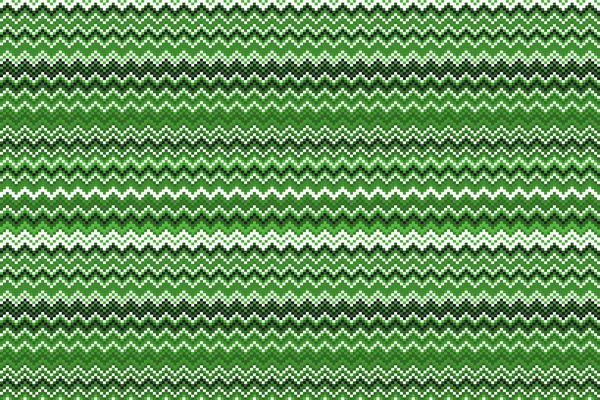 Schema a zig-zag in verde selvatico isolato su bianco — Vettoriale Stock