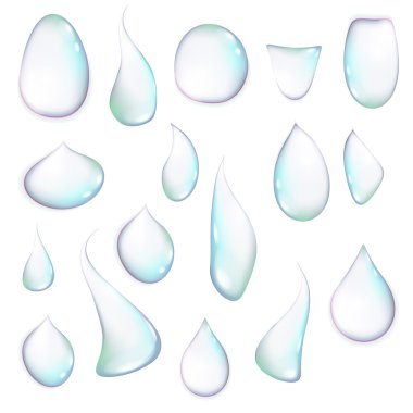 beyaz zemin üzerinde mavi açık su damlası 