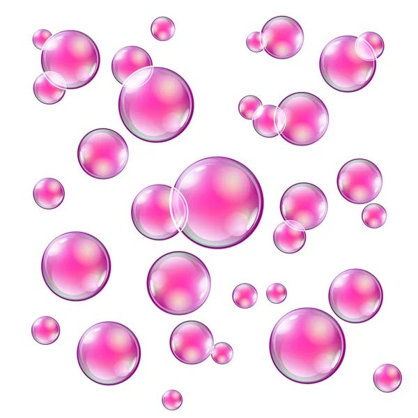 Burbujas de jabón de color sobre un fondo blanco ilustración vectorial — Vector de stock