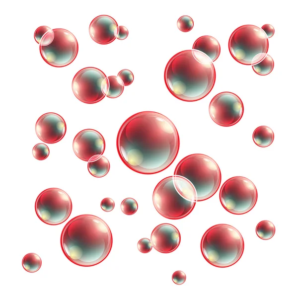 Farbige Seifenblasen auf weißem Hintergrund — Stockvektor