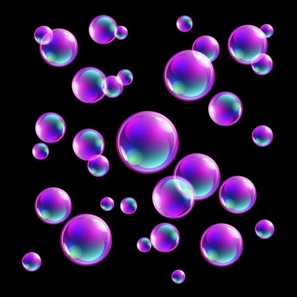 Illustration vectorielle de bulles brillantes sur le fond du ciel — Image vectorielle