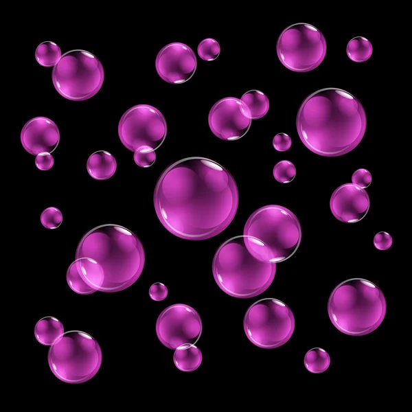 Ilustración vectorial de burbujas brillantes en el fondo del cielo — Vector de stock