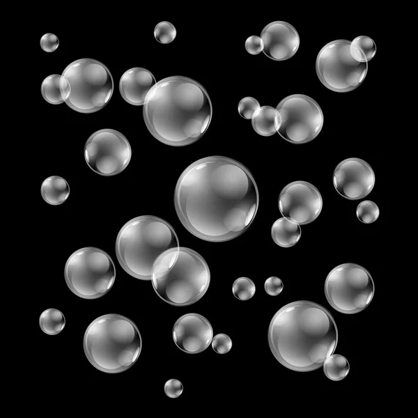 Wasserblasen Vektor Hintergrund schwarz und weiß — Stockvektor