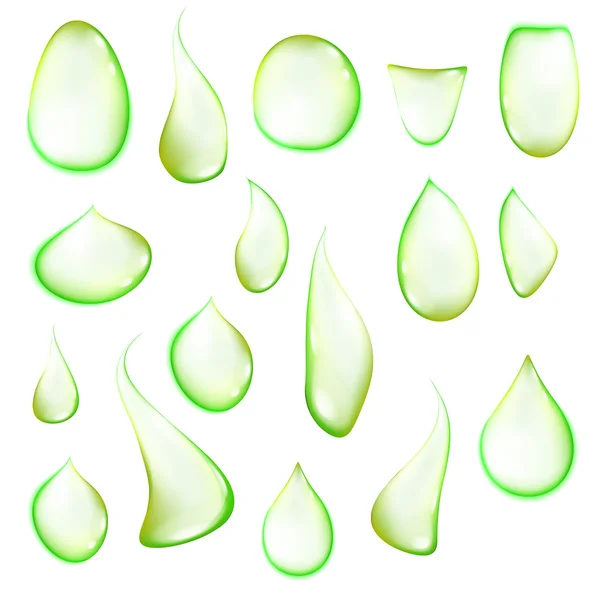 Gotas de agua sobre fondo verde — Archivo Imágenes Vectoriales