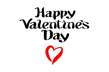 mutlu Sevgililer günü resim ve yazı tipografi öğeleri