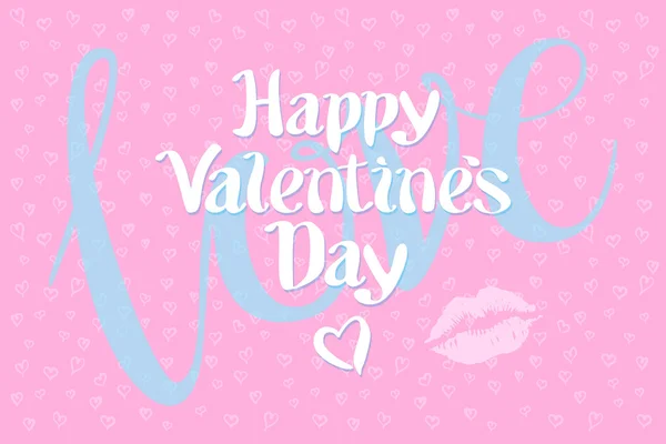 Happy Valentijnsdag liefde hart rood roze kiss — Stockvector