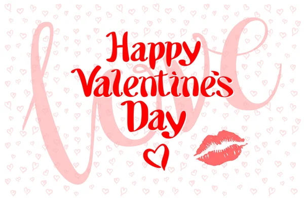 Szczęśliwy Walentynki miłość serca czerwony różowy pocałunek — Wektor stockowy