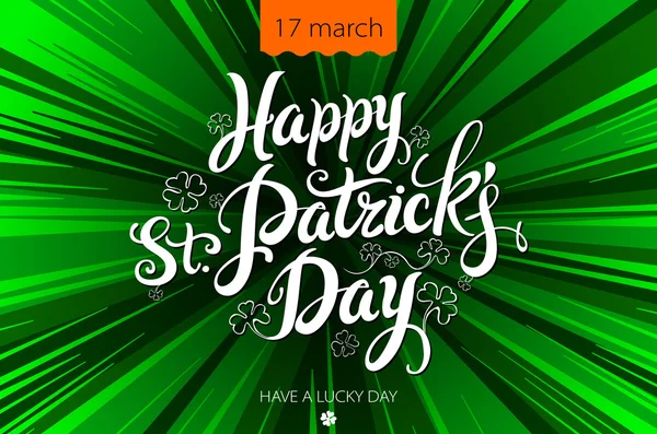 Typographic Saint Patrick 's Day Retro Background (en inglés). Tarjeta de felicitación o póster de diseño Vector Vintage . — Vector de stock