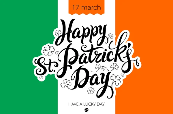 Αγίου Patricks ημέρα φόντο με τη σημαία της Ιρλανδίας και της καλλικάτζαρος καπέλο — Διανυσματικό Αρχείο