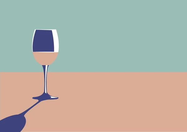 Elegante copa de vino con un espacio de copia — Vector de stock
