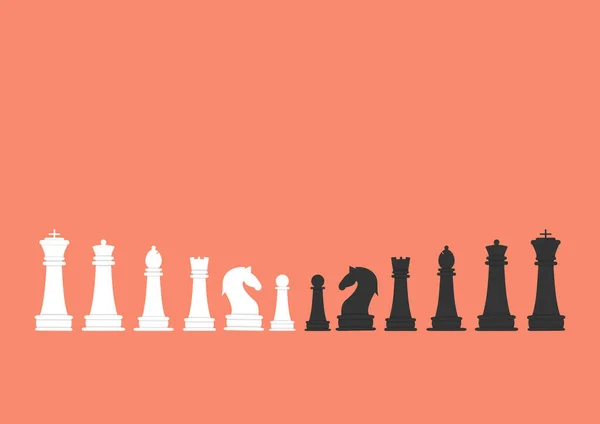 Serie illustrazione vettoriale di scacchi in bianco e nero — Vettoriale Stock