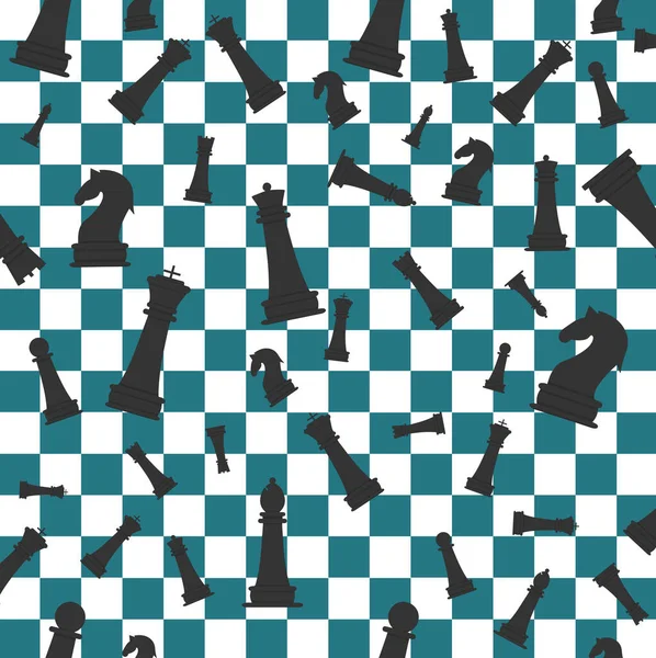 Illustration vectorielle sans couture sur le thème des échecs — Image vectorielle