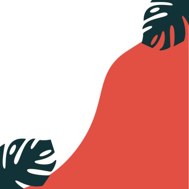 Kırmızı ve beyaz arkaplanda yaprak gölgeleri