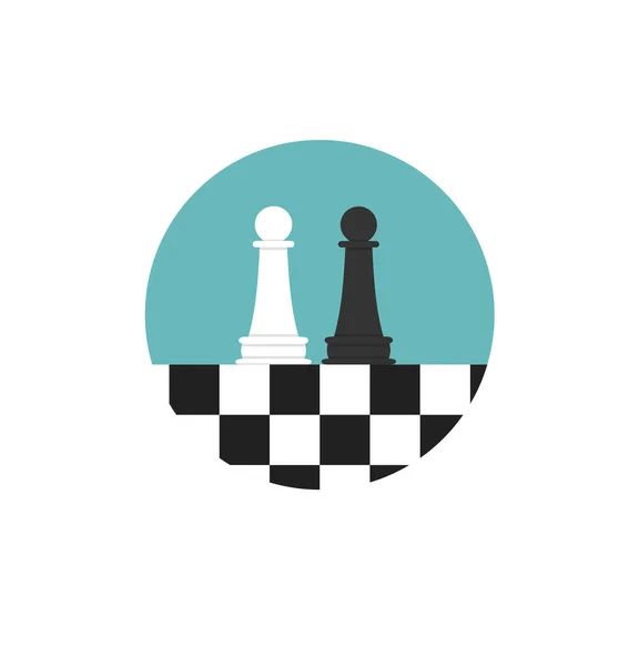 Ilustração vetorial de dois peões em um tabuleiro de xadrez — Vetor de Stock