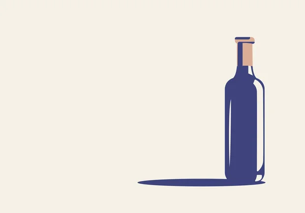 A bottle of wine. There is space for text nearby — Vector de stock