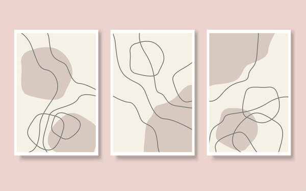 Set of line art illustrations.