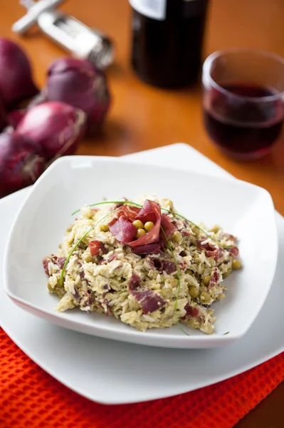 Risotto with asparagus and bresaola — Stock Photo, Image