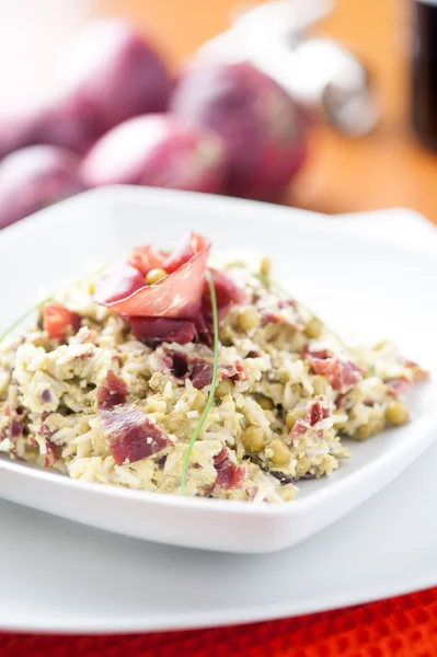 Risotto met asperges en bresaola — Stockfoto