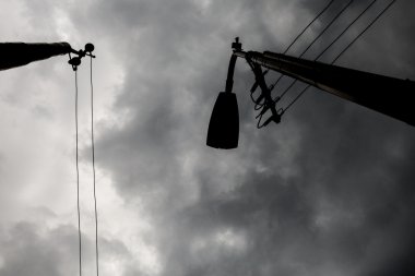 Kutup telleri ile sokak ışık 