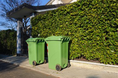 Parktaki çöp bidonları