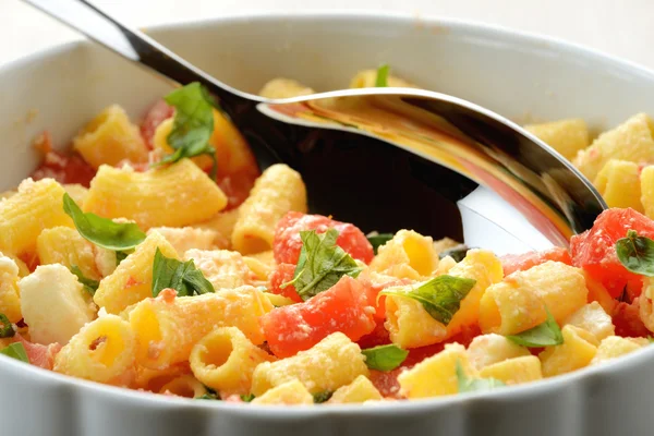 Koude pasta met tomaten — Stockfoto