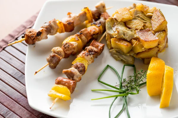 Skewers of meat — Stock Photo, Image