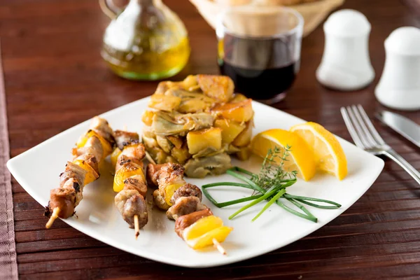 Skewers of meat — Stock Photo, Image