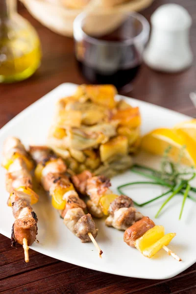 Skewers of meat — Stock Photo, Image