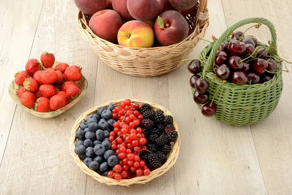 Fruits and berries basket — Stock Photo, Image