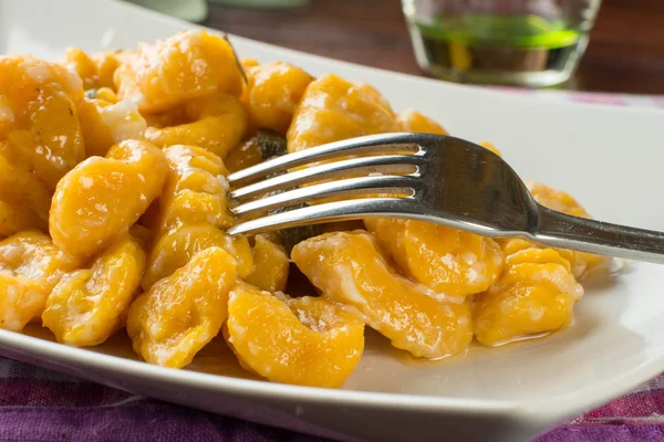 Pumpkin gnocchi — Stock Photo, Image