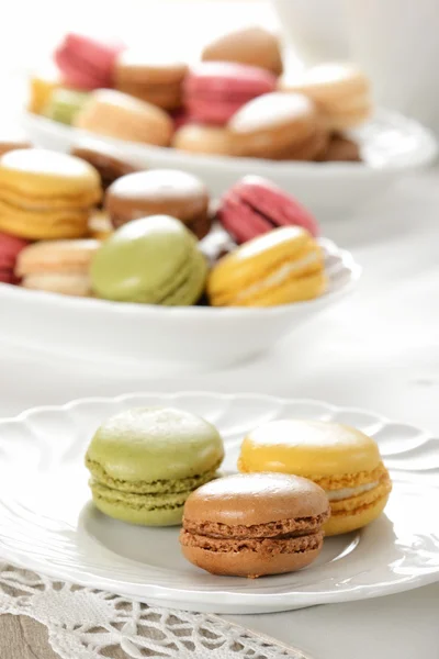 Macarons tijdens een snack — Stockfoto