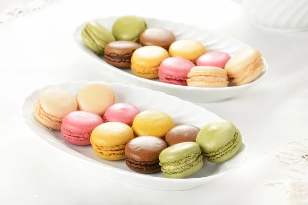 Macarons tijdens een snack — Stockfoto