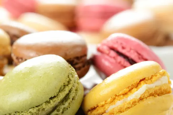 Macarons tijdens een snack — Stockfoto